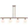 Athens 6" 4 Light 48" Island Light - Antique Copper  - Matte Whit