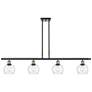 Athens 6" 4 Light 48" Island Light - Black Antique Brass  - Clear