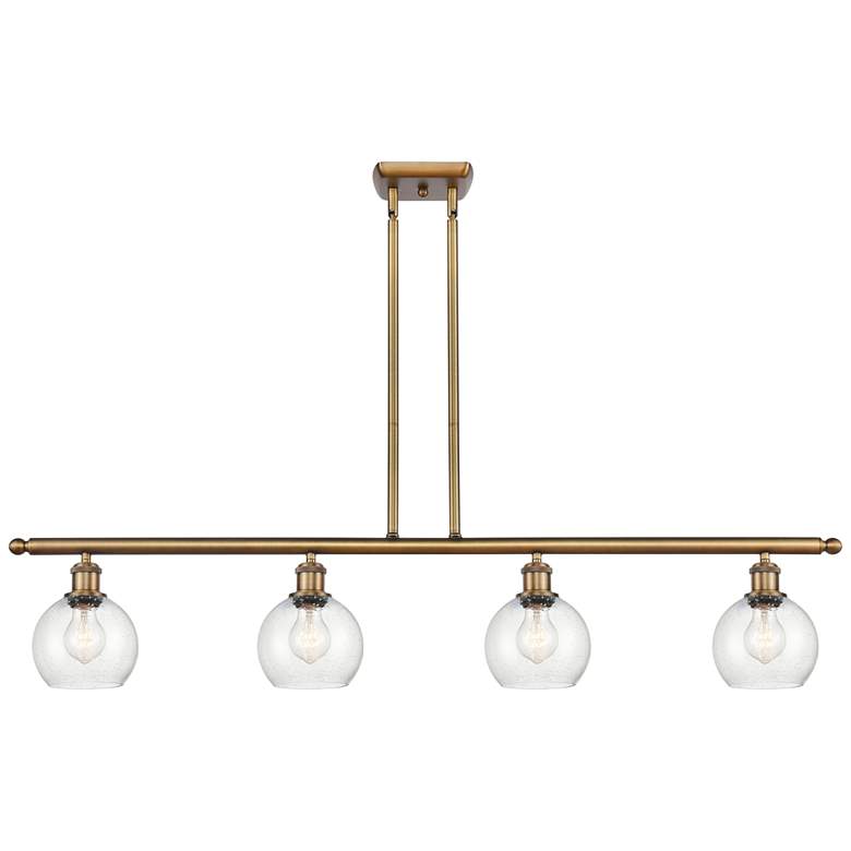 Image 1 Athens 6" 4 Light 48" Island Light - Brushed Brass - Seedy Shade