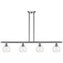 Athens 6" 4 Light 48" Island Light - Brushed Satin Nickel  - Clea