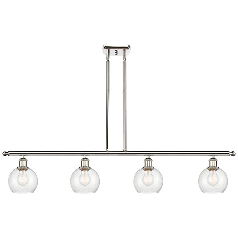 Image 1 Athens 6" 4 Light 48" Island Light - Polished Nickel - Seedy Sha
