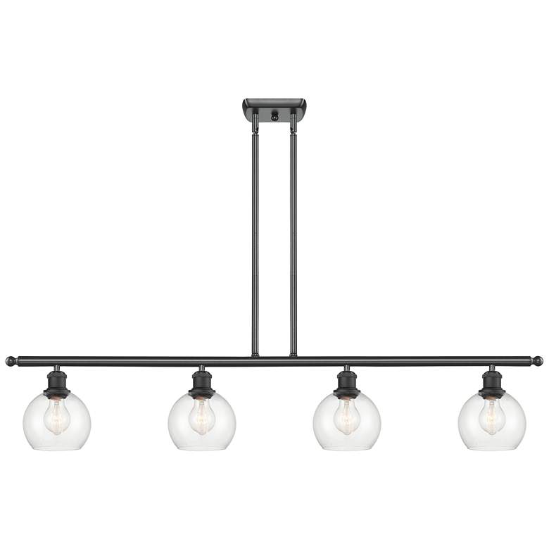 Image 1 Athens 6" 4 Light 48" LED Island Light - Matte Black - Clear Sha