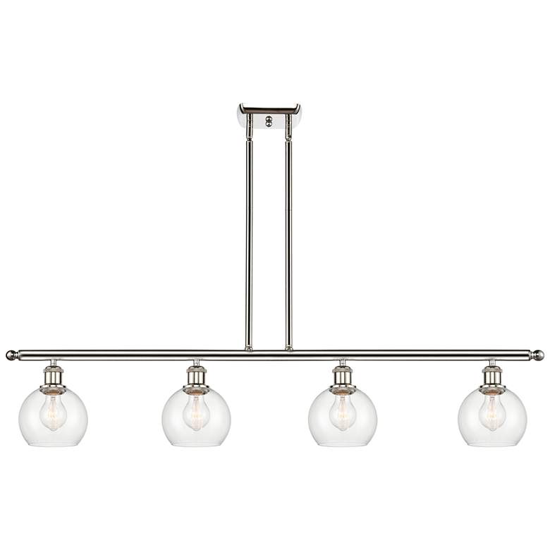 Image 1 Athens 6" 4 Light 48" LED Island Light - Polished Nickel - Clear