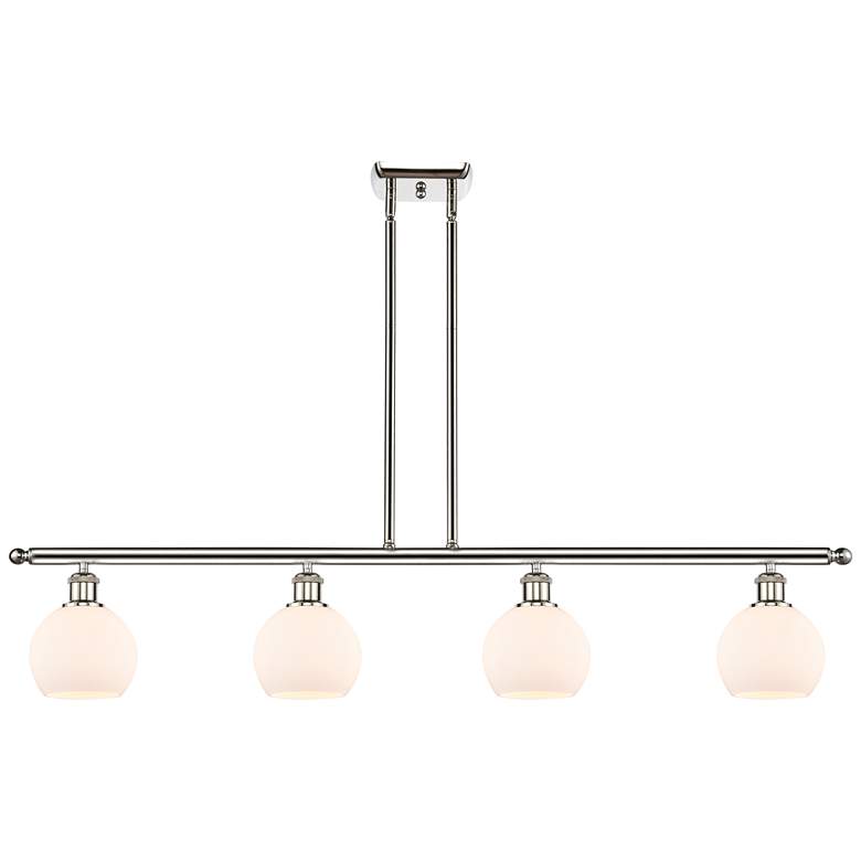 Image 1 Athens 6" 4 Light 48" LED Island Light - Polished Nickel - Matte