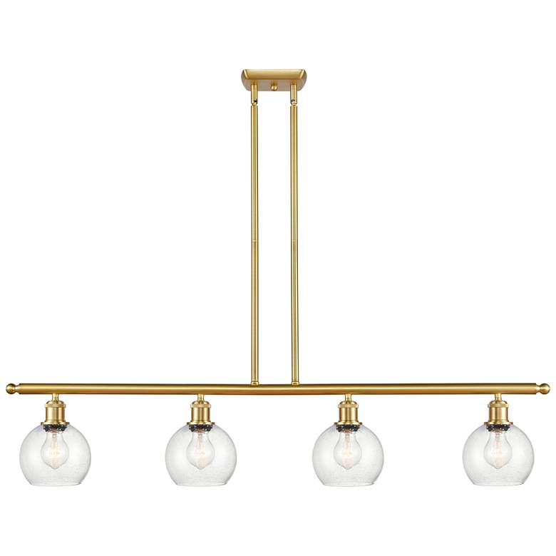 Image 1 Athens 6" 4 Light 48" LED Island Light - Satin Gold - Seedy Shad