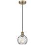 Athens 6" Antique Brass Mini Pendant w/ Clear Water Glass Shade