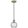 Athens 6" Antique Brass Mini Pendant w/ Clear Water Glass Shade
