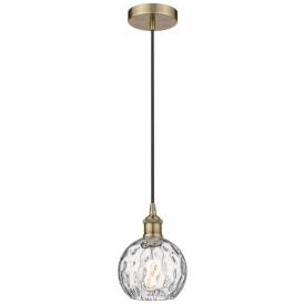 Athens 6" Antique Brass Mini Pendant w/ Clear Water Glass Shade Athens 6" Antique Brass Mini Pendant w/ Clear Water Glass Shade