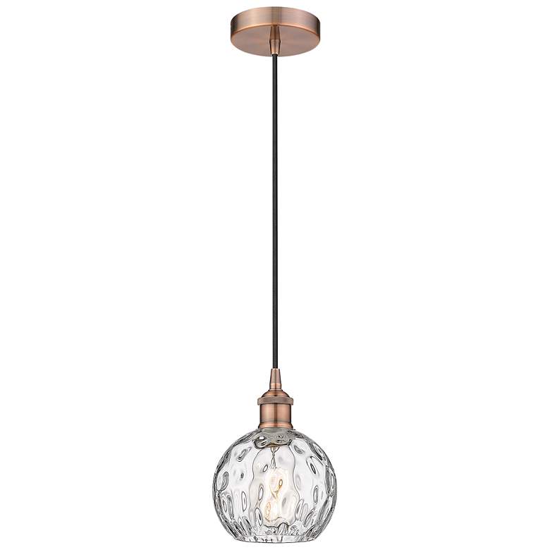 Image 1 Athens 6" Antique Copper Mini Pendant w/ Clear Water Glass Shade
