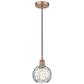 Athens 6" Antique Copper Mini Pendant w/ Clear Water Glass Shade Athens 6" Antique Copper Mini Pendant w/ Clear Water Glass Shade