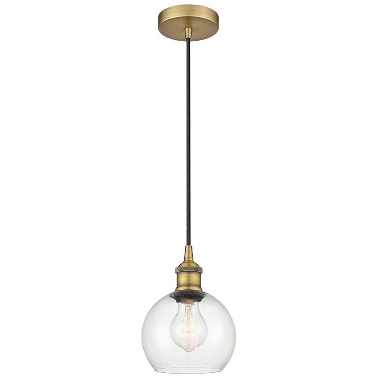 Image 1 Athens 6" Brushed Brass Mini Pendant w/ Clear Shade