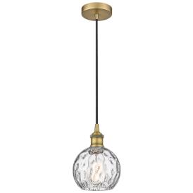 Athens 6" Brushed Brass Mini Pendant w/ Clear Water Glass Shade Athens 6" Brushed Brass Mini Pendant w/ Clear Water Glass Shade