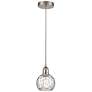 Athens 6" Brushed Satin Nickel Mini Pendant w/ Clear Water Glass Shade
