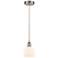 Athens 6" Brushed Satin Nickel Mini Pendant w/ Matte White Shade
