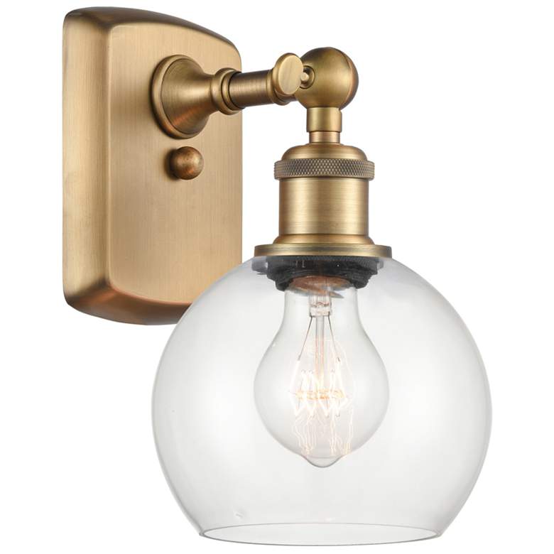 Image 1 Athens 6" Incandescent Sconce - Brass Finish - Clear Shade