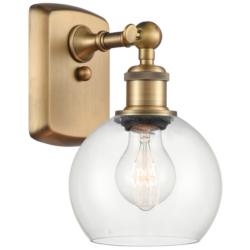 Athens 6" Incandescent Sconce - Brass Finish - Clear Shade
