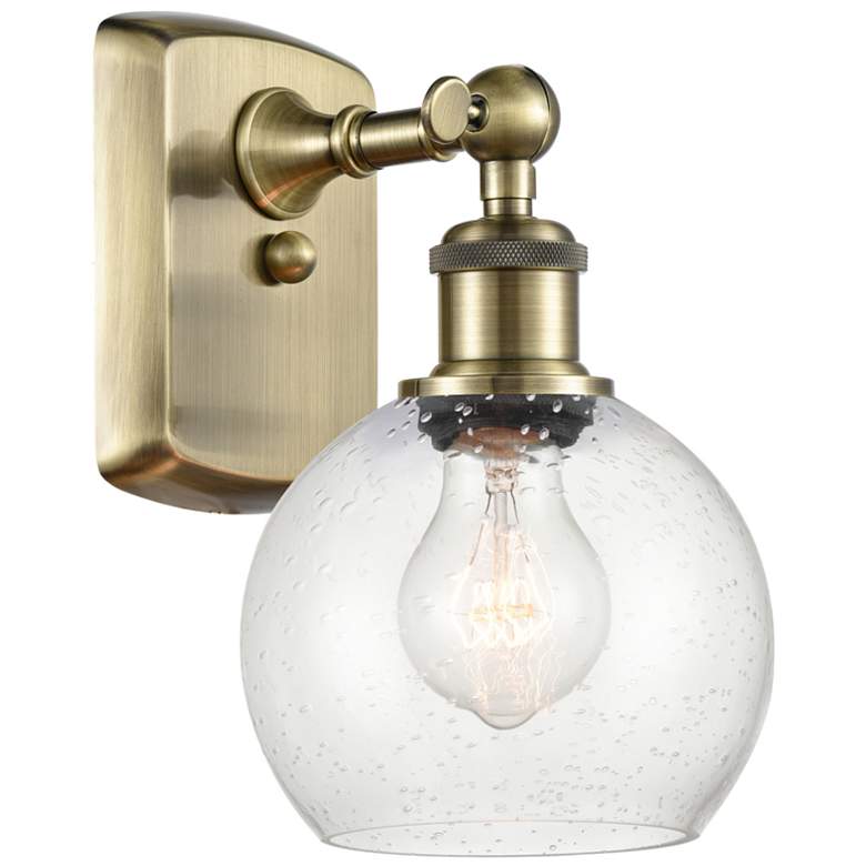 Image 1 Athens 6" Incandescent Sconce - Brass Finish - Seedy Shade
