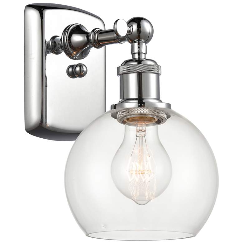 Image 1 Athens 6" Incandescent Sconce - Chrome Finish - Clear Shade