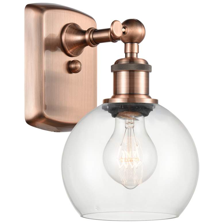 Image 1 Athens 6" Incandescent Sconce - Copper Finish - Clear Shade