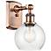 Athens 6" Incandescent Sconce - Copper Finish - Seedy Shade