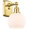 Athens 6" Incandescent Sconce - Gold Finish - Matte White Shade