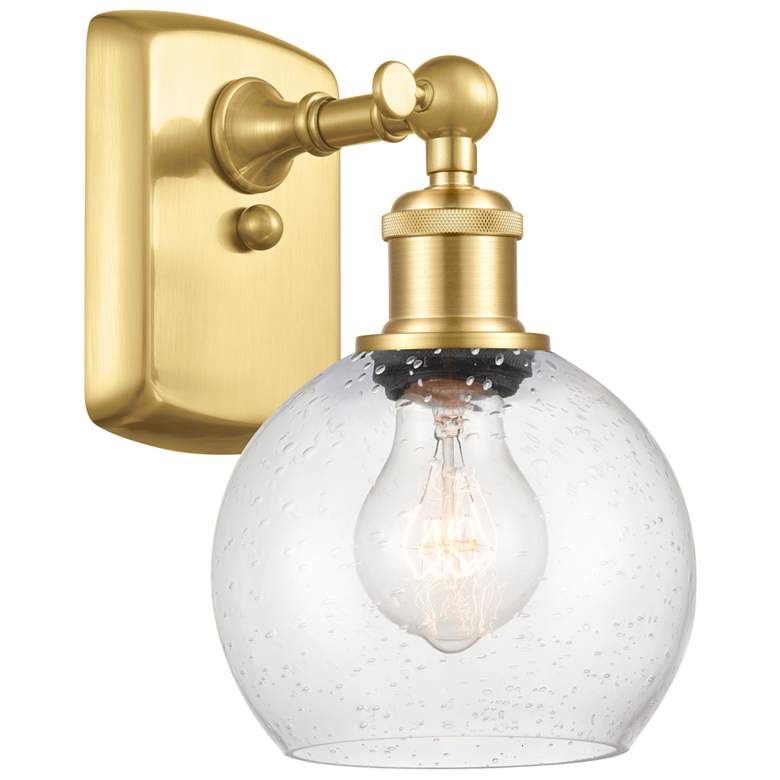Image 1 Athens 6 inch Incandescent Sconce - Gold Finish - Seedy Shade