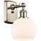 Athens 6" Incandescent Sconce - Nickel Finish - Matte White Shade