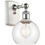 Athens 6" Incandescent Sconce - White &#38; Chrome Finish - Clear Shad