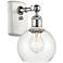 Athens 6" Incandescent Sconce - White & Chrome Finish - Clear Shad