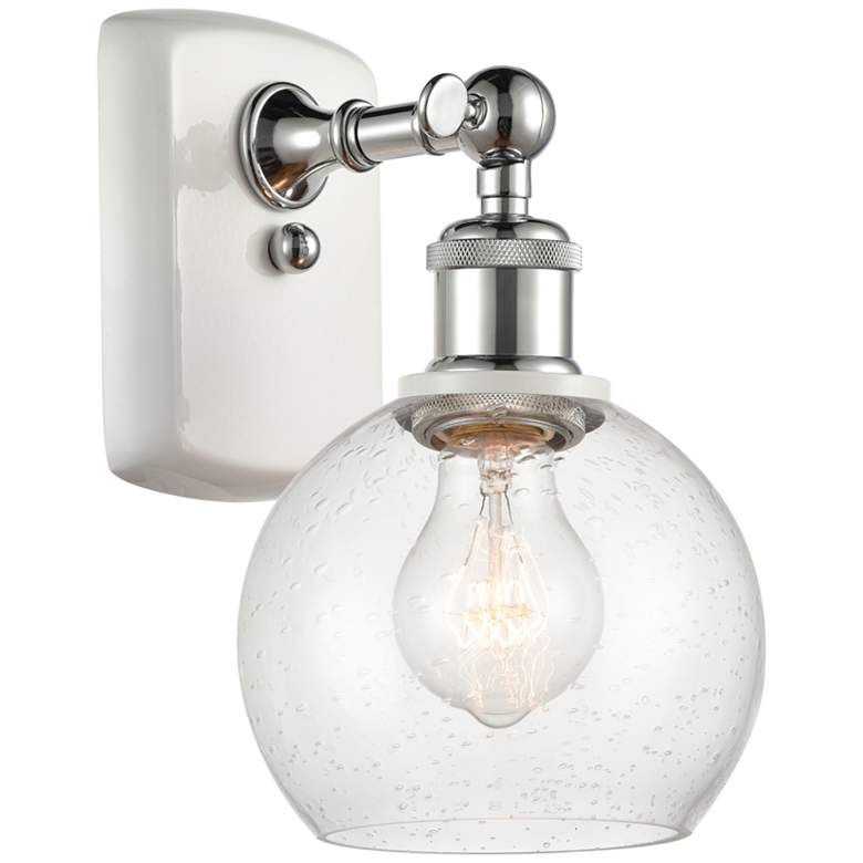 Image 1 Athens 6 inch Incandescent Sconce - White &#38; Chrome Finish - Seedy Shad