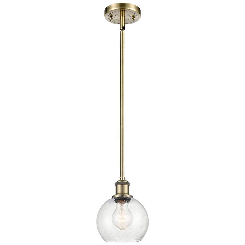 Image 1 Athens 6" LED Mini Pendant - Antique Brass - Seedy Shade
