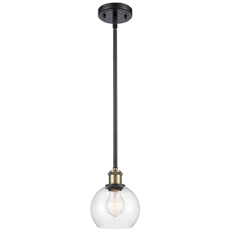 Image 1 Athens 6" LED Mini Pendant - Black Antique Brass - Clear Shade