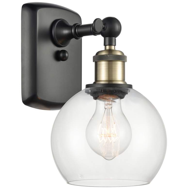 Image 1 Athens 6" LED Sconce - Black Brass Finish - Clear Shade