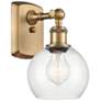 Athens 6" LED Sconce - Brass Finish - Clear Shade