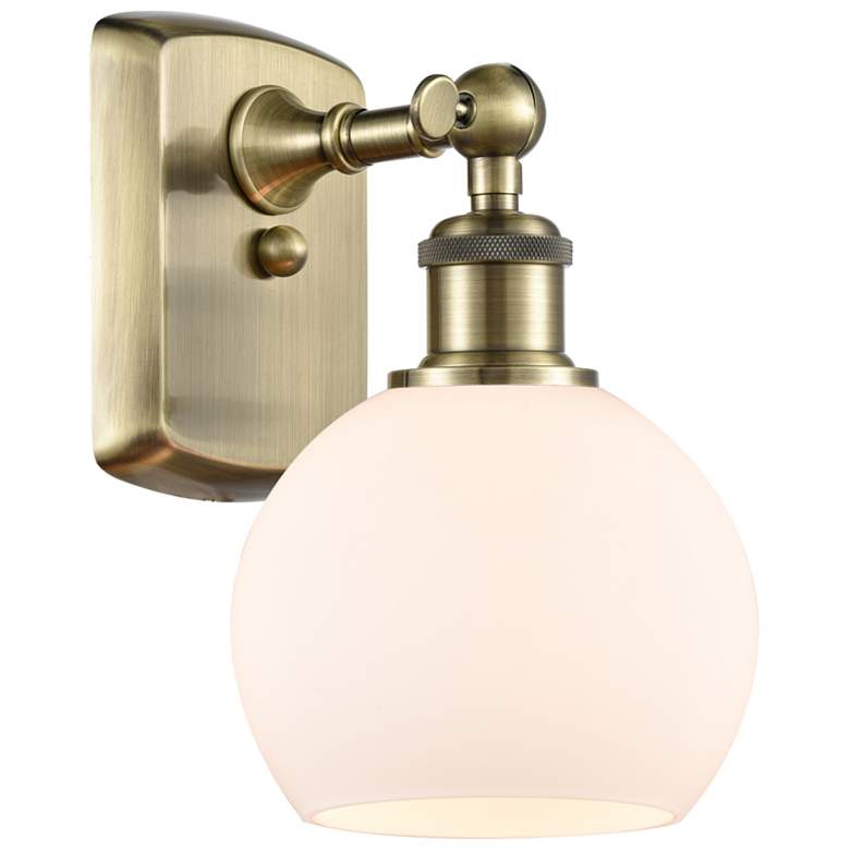 Image 1 Athens 6" LED Sconce - Brass Finish - Matte White Shade