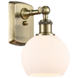 Athens 6" LED Sconce - Brass Finish - Matte White Shade