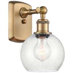 Athens 6" LED Sconce - Brass Finish - Seedy Shade