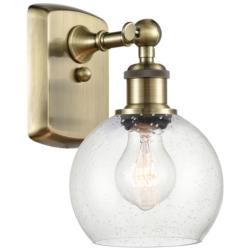 Athens 6" LED Sconce - Brass Finish - Seedy Shade