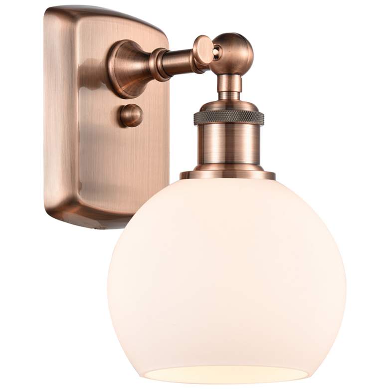 Image 1 Athens 6" LED Sconce - Copper Finish - Matte White Shade
