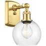 Athens 6" LED Sconce - Gold Finish - Clear Shade
