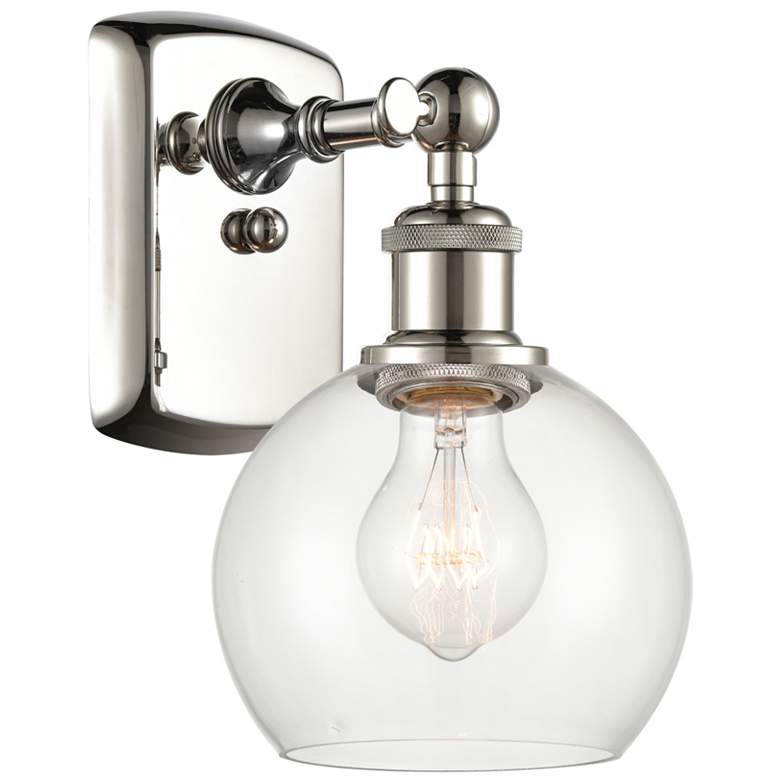 Image 1 Athens 6" LED Sconce - Nickel Finish - Clear Shade