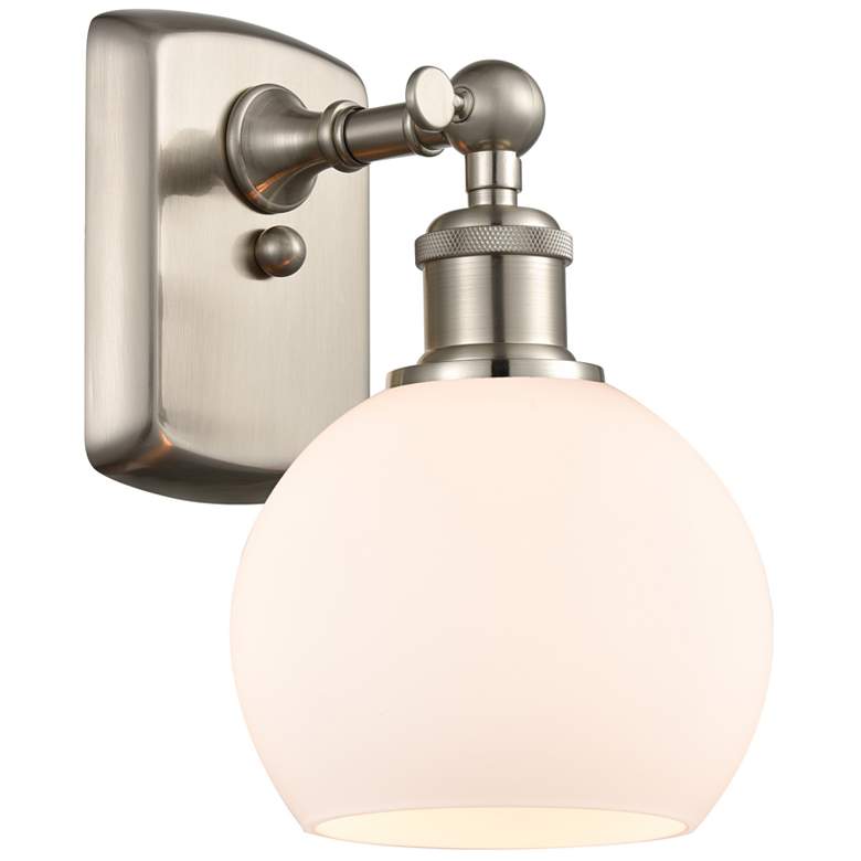 Image 1 Athens 6" LED Sconce - Nickel Finish - Matte White Shade