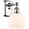 Athens 6" LED Sconce - Nickel Finish - Matte White Shade
