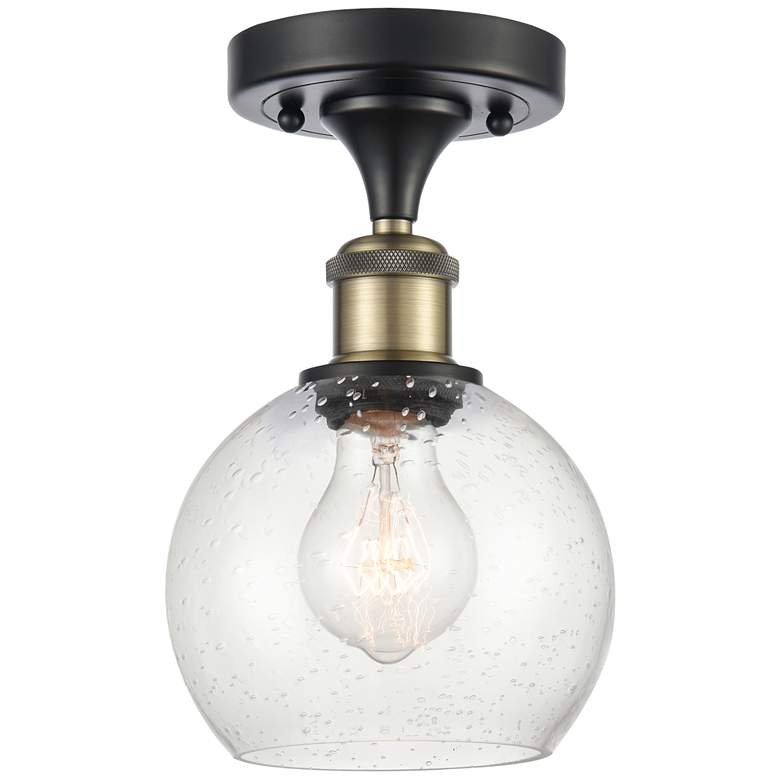 Image 1 Athens 6" LED Semi-Flush Mount - Black Antique Brass - Seedy Shade