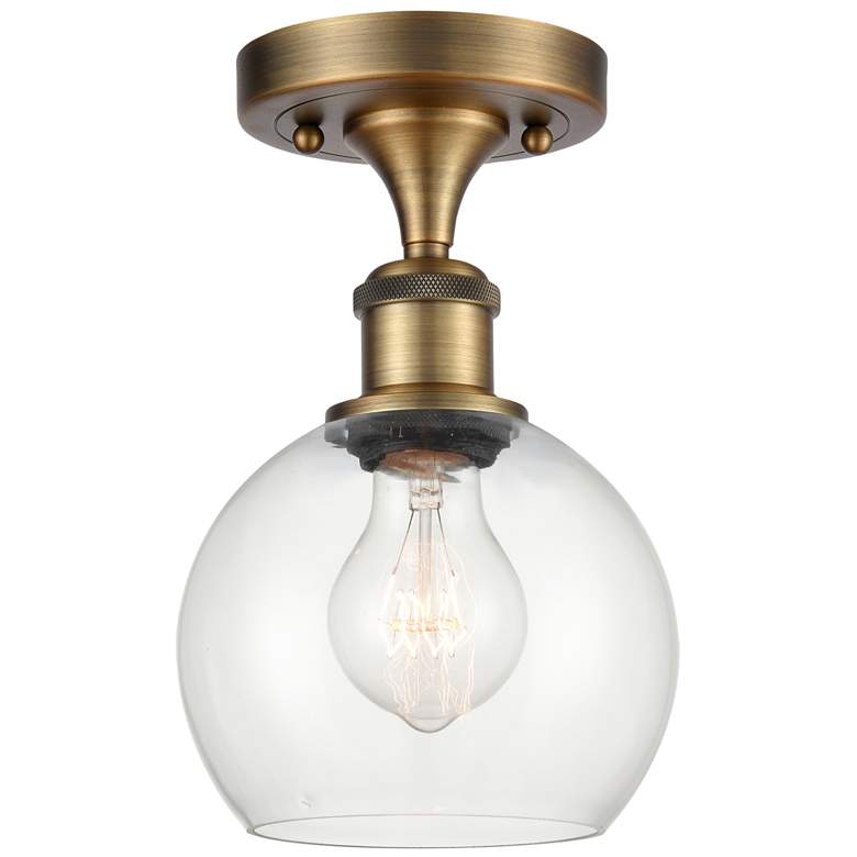 Image 1 Athens 6" LED Semi-Flush Mount - Brushed Brass - Clear Shade