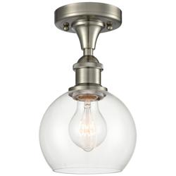 Athens  6" LED Semi-Flush Mount - Brushed Satin Nickel - Clear Shade