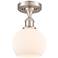 Athens 6" LED Semi-Flush Mount - Brushed Satin Nickel - Matte White S