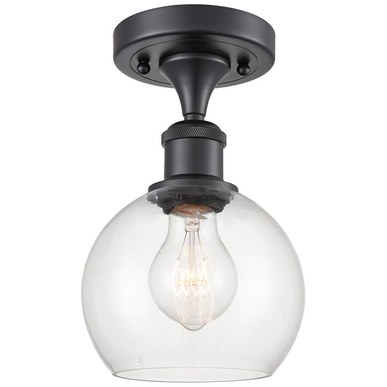 Image 1 Athens 6" LED Semi-Flush Mount - Matte Black - Clear Shade