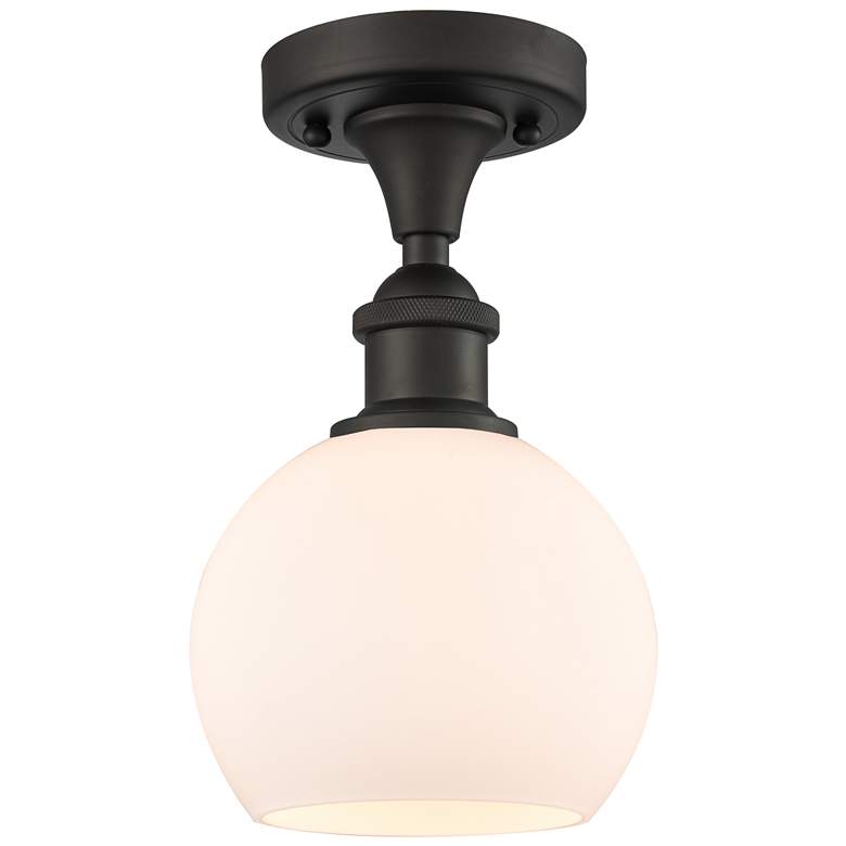 Image 1 Athens 6" LED Semi-Flush Mount - Oil Rubbed Bronze - Matte White Shad