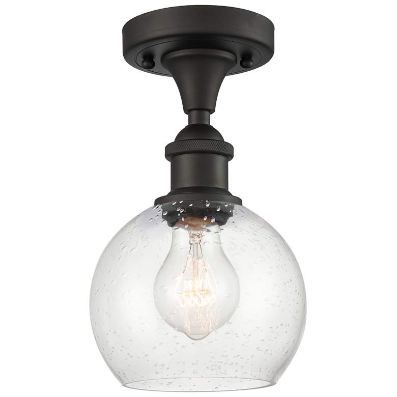 Image 1 Athens 6" LED Semi-Flush Mount - Oil Rubbed Bronze - Seedy Shade